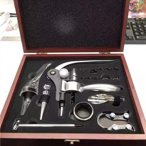Nine-Piece Wine Accessory Gift Set with Lever Corkscrew and Serving Tools, view 7