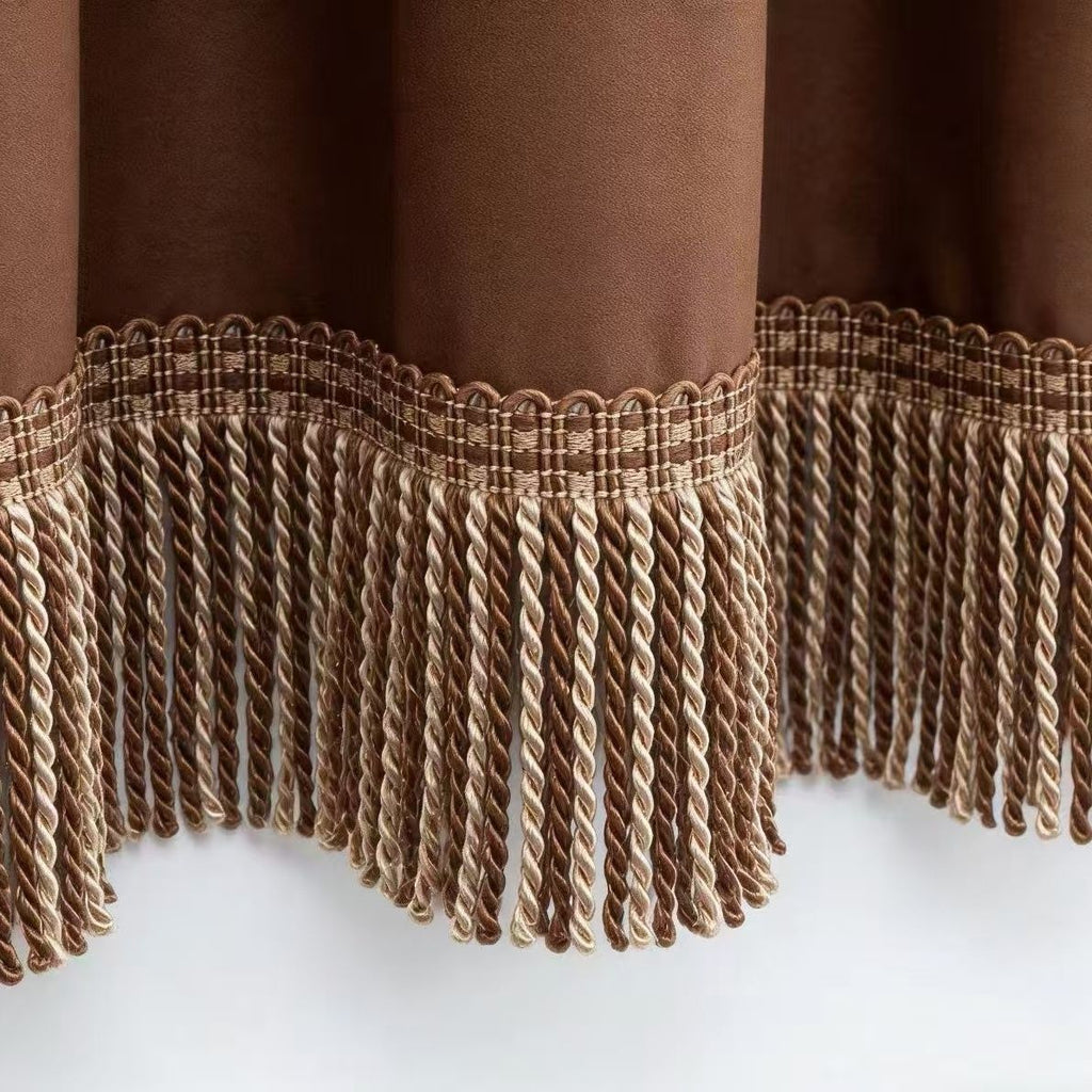 Noble Curtain with Fringe Trim | Thrascher