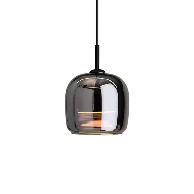 Nordic Black Glass Pendant Light Fixture, 12W LED for Kitchen & Dining, view 5