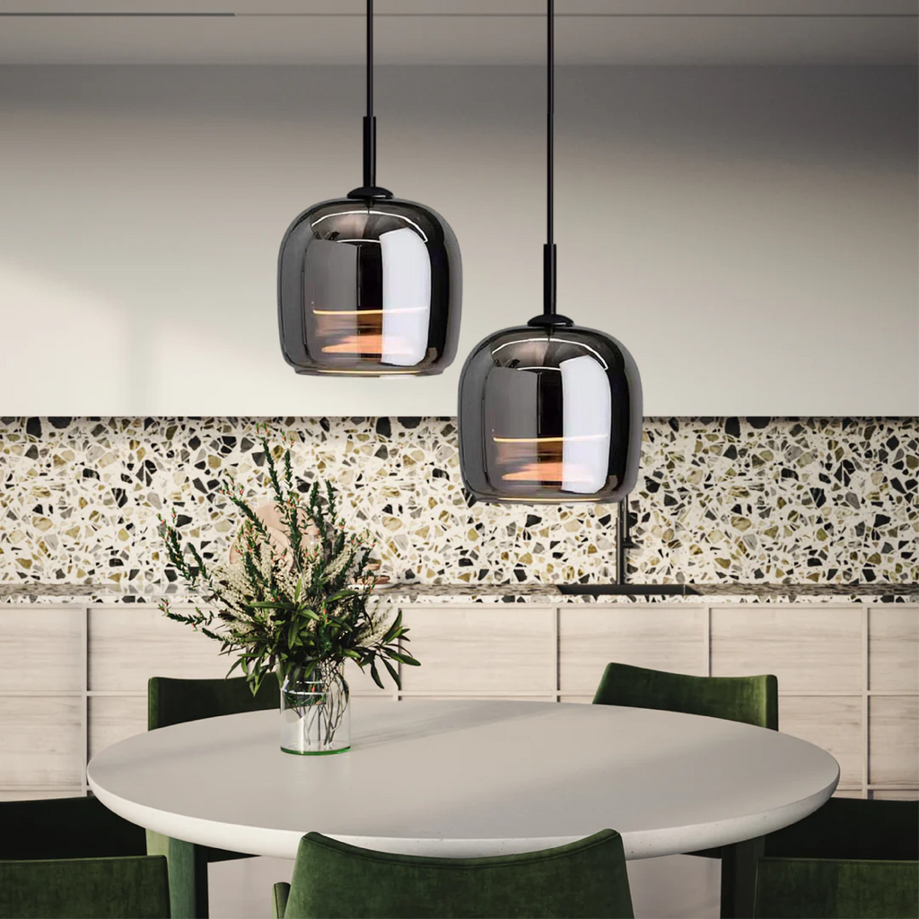Nordic Black Glass Pendant Light Fixture, 12W LED for Kitchen & Dining, view 6