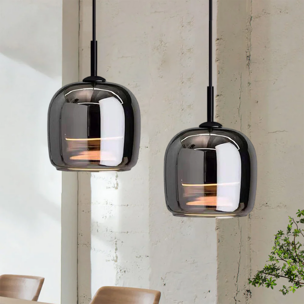 Nordic Black Glass Pendant Light Fixture, 12W LED for Kitchen & Dining, view 7