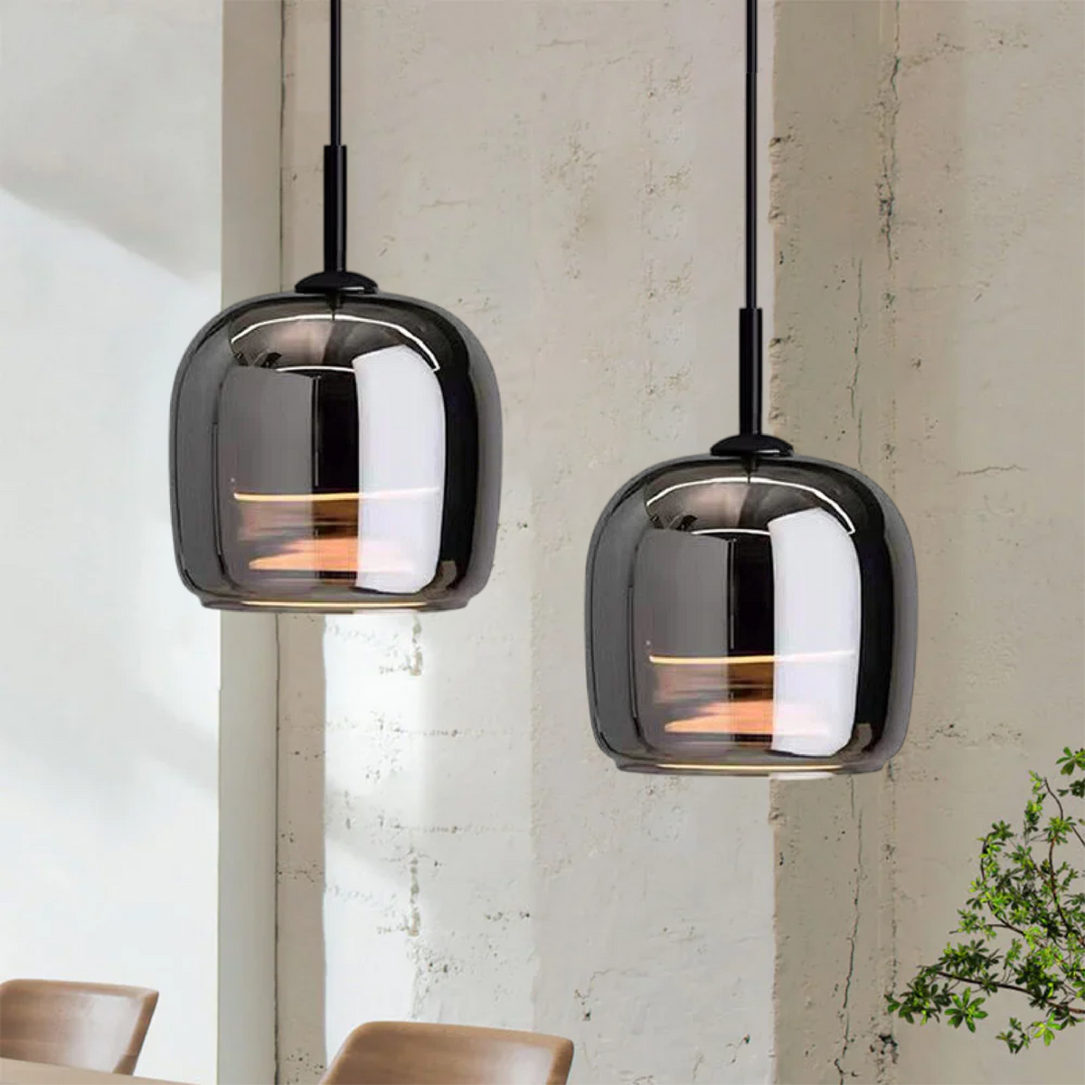 Nordic Black Glass Pendant Light Fixture, 12W LED for Kitchen & Dining, view 7
