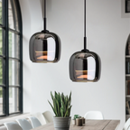 Nordic Black Glass Pendant Light Fixture, 12W LED for Kitchen & Dining, view 8
