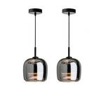 Nordic Black Glass Pendant Light Fixture, 12W LED for Kitchen & Dining, view 9