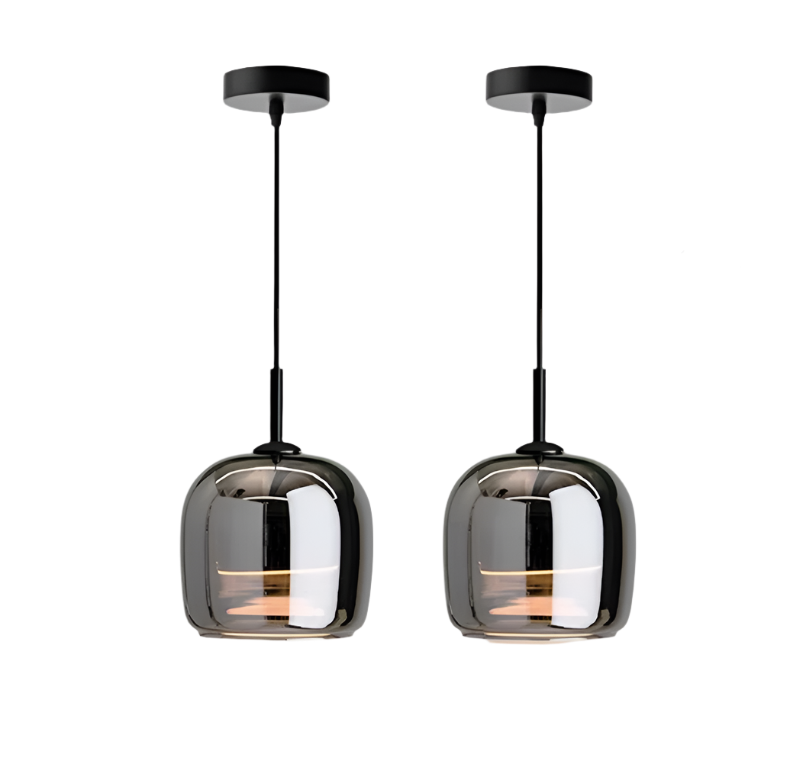 Nordic Black Glass Pendant Light Fixture, 12W LED for Kitchen & Dining, view 9