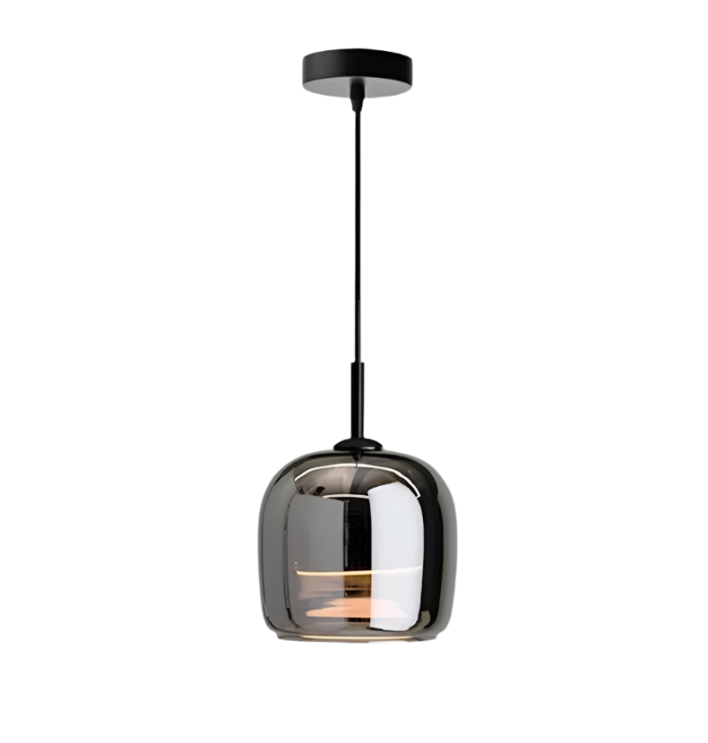 Nordic Black Glass Pendant Light Fixture, 12W LED for Kitchen & Dining