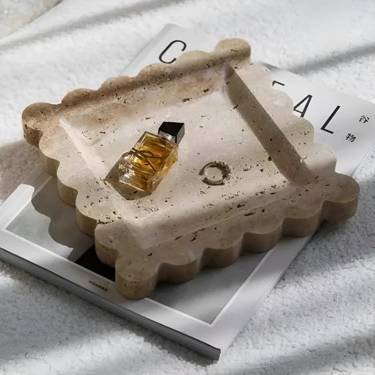 Nordira Travertine Jewellery Tray