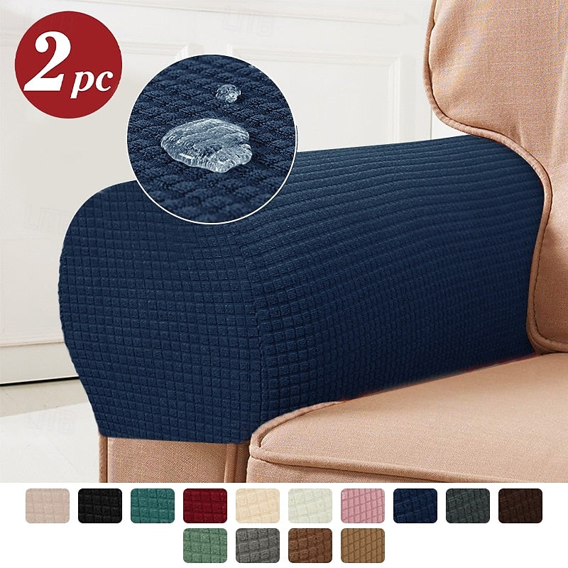 Stretch Spandex Armrest Covers for Chairs and Armchairs, Set of 2