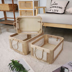 Open Storage Basket with Natural Fiber and Raffia Covering | Thrascher