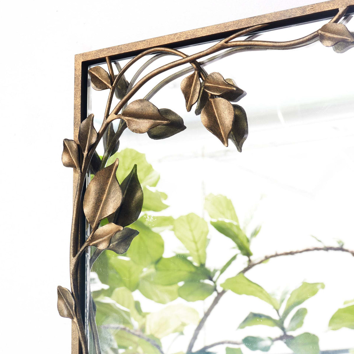 Ornate Wall Mirror with Leaf Accents | Thrascher
