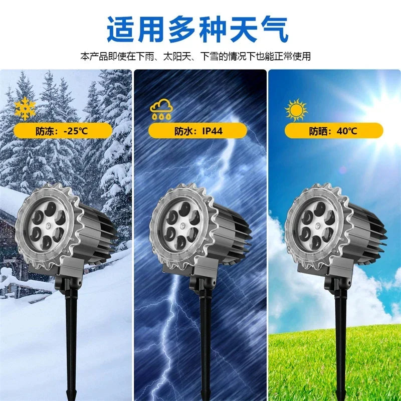 Outdoor Halloween LED Projector with Rotating Ghost Projection, view 3