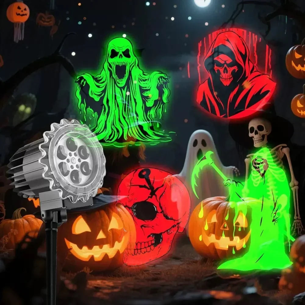 Outdoor Halloween LED Projector with Rotating Ghost Projection, view 6