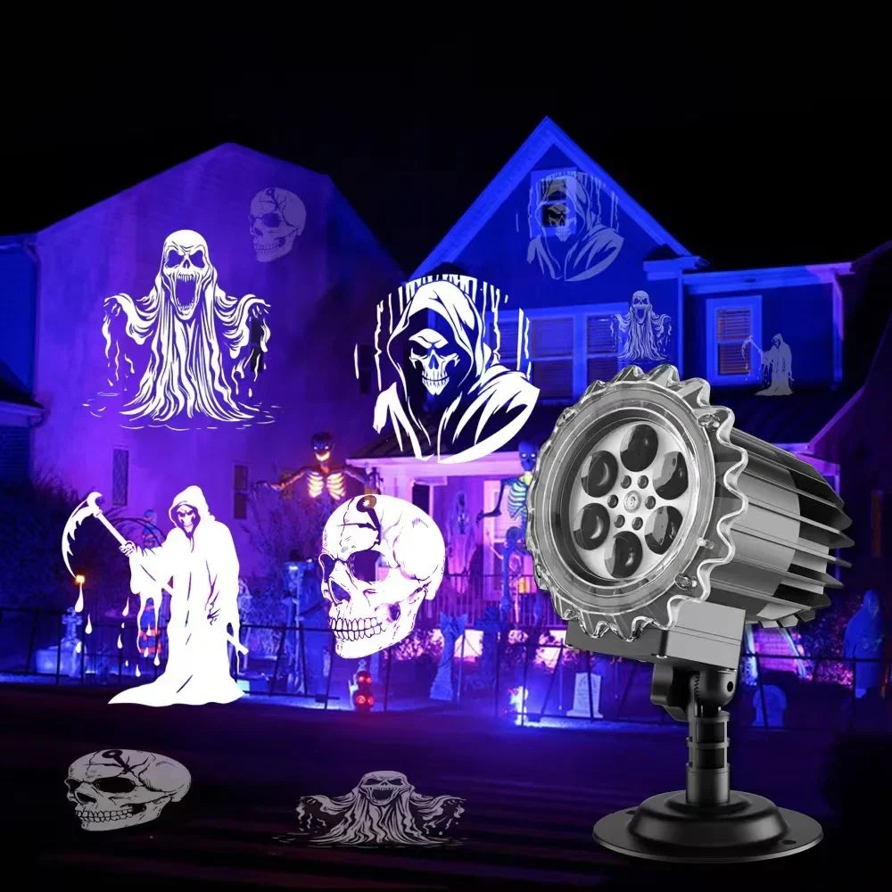 Outdoor Halloween LED Projector with Rotating Ghost Projection