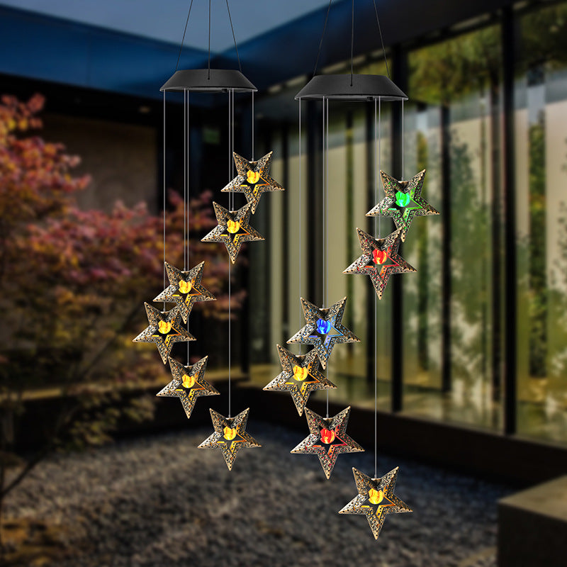 Outdoor Metal Star Wind Chime with Resonating Aluminum Tubes | Thrascher