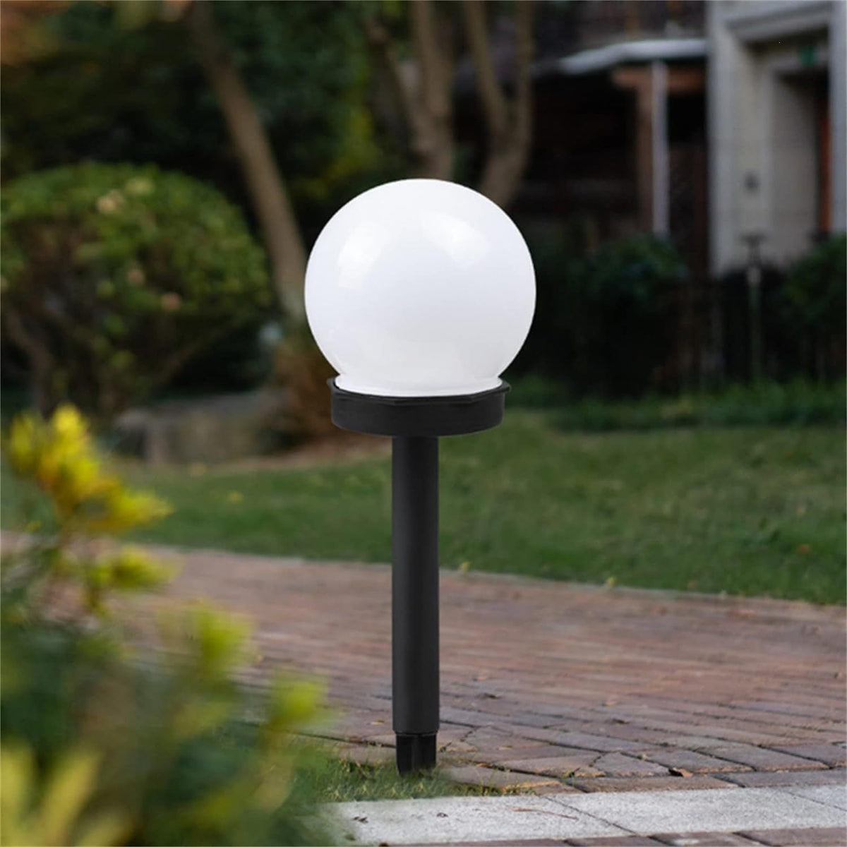 Outdoor Solar-Powered Frosted Globe Garden Stake Lights | Thrascher