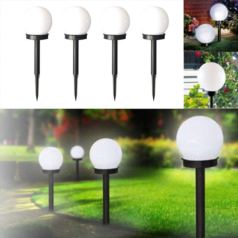 Outdoor Solar-Powered Frosted Globe Garden Stake Lights | Thrascher