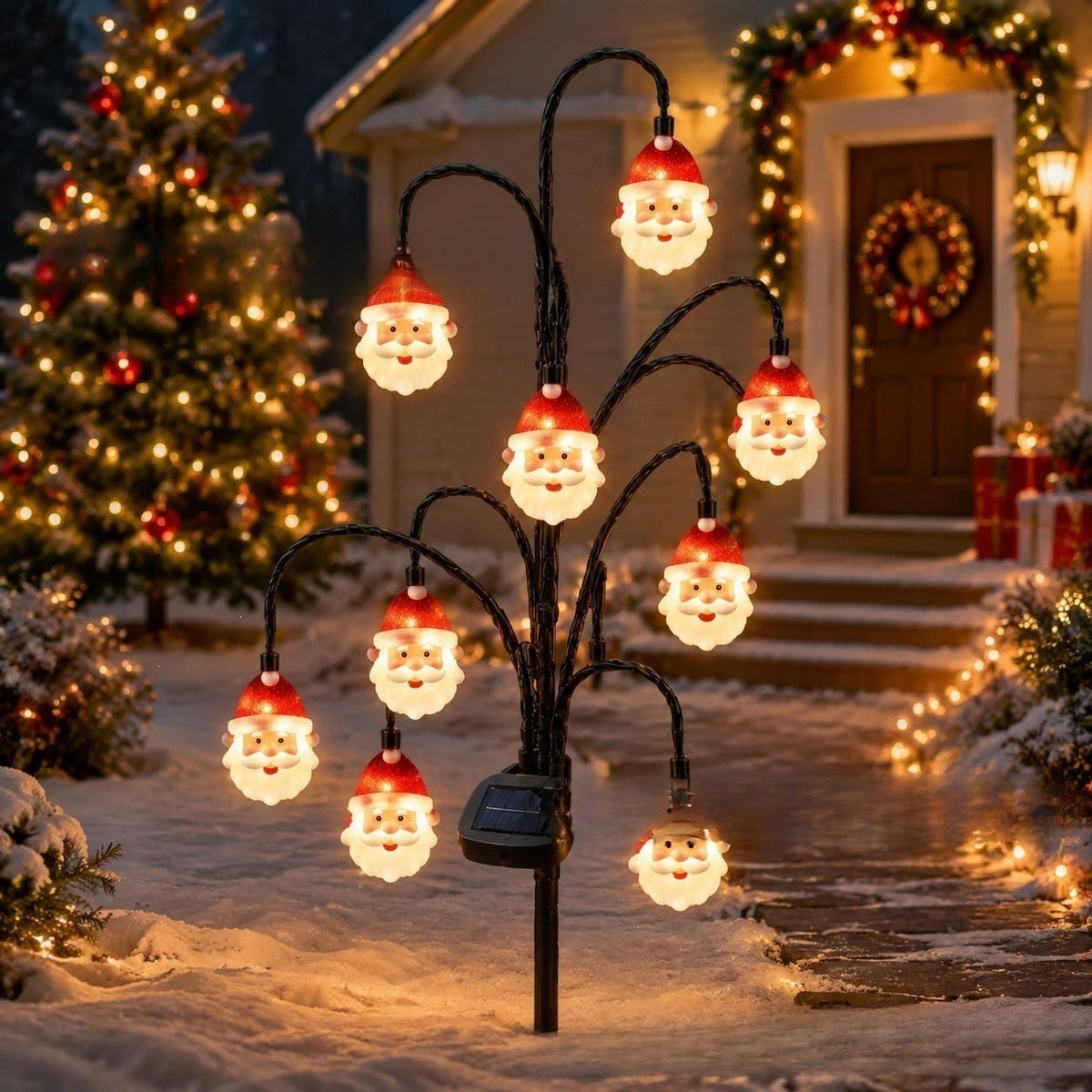 Outdoor Solar-Powered Reindeer LED String Light Garland | Thrascher