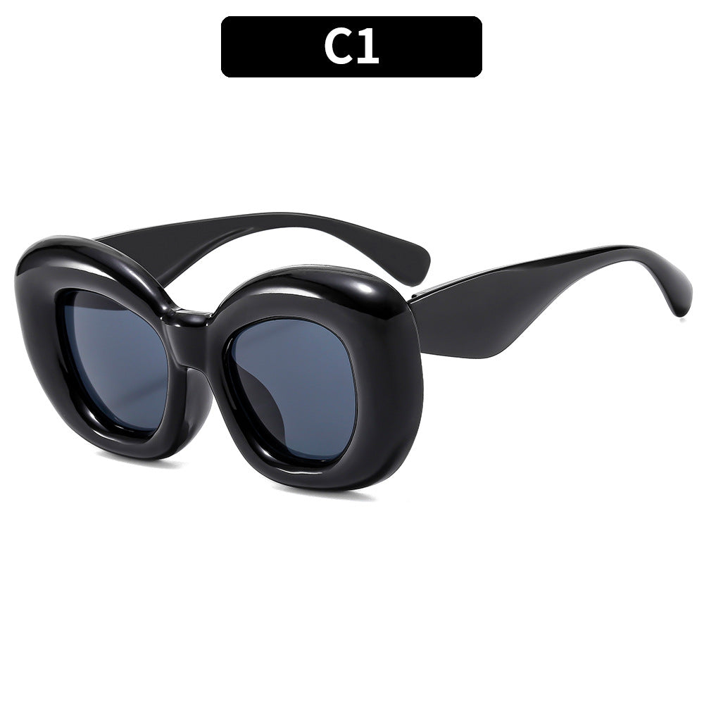 Oversized Chunky Frame Polarized Sunglasses with UVA and UVB Protection