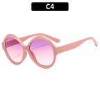 Oversized Round Frame Sunglasses with UV Protection for Women, view 3