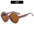 Oversized Round Frame Sunglasses with UV Protection for Women, view 4