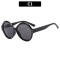 Oversized Round Frame Sunglasses with UV Protection for Women