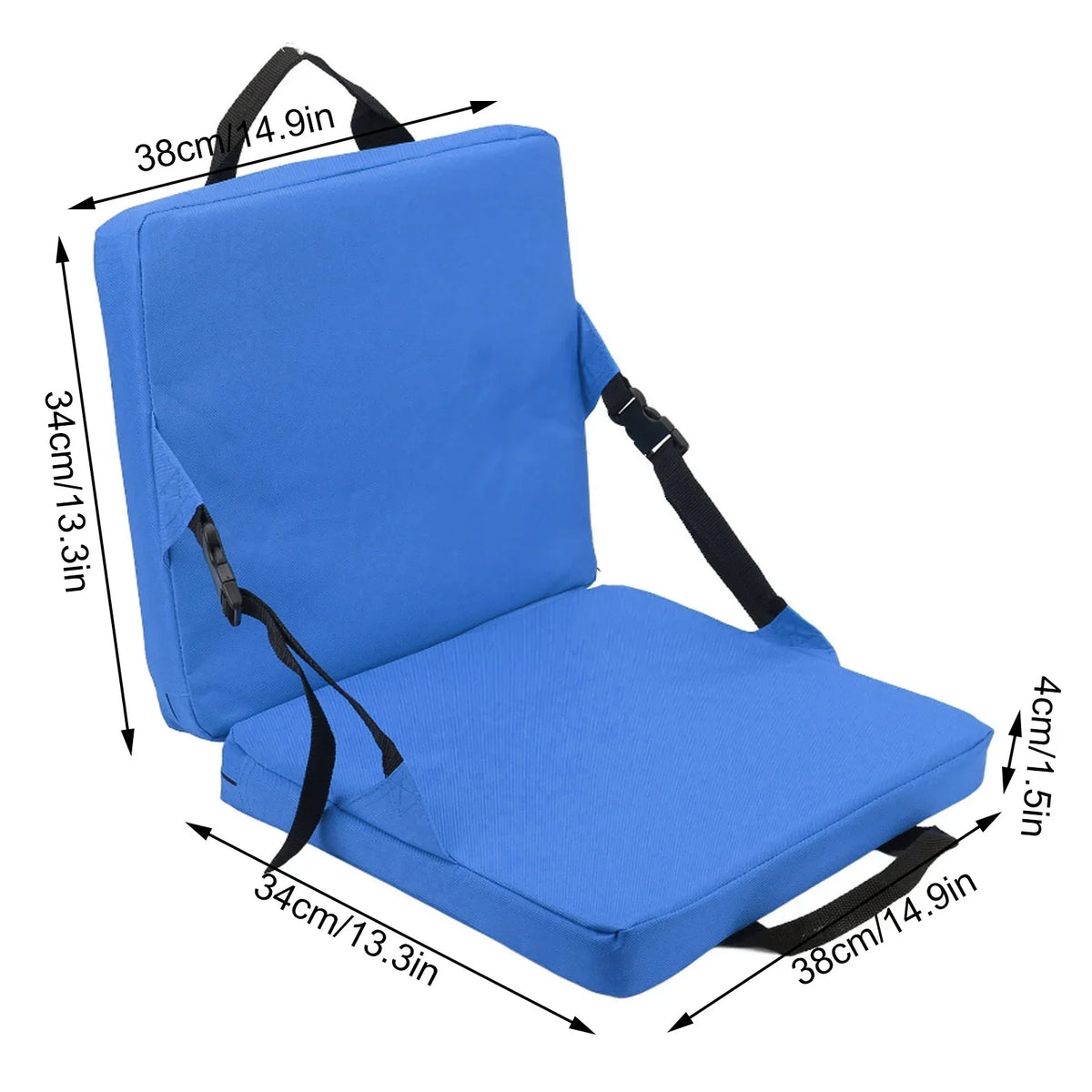 Padded Folding Outdoor Chair with Backrest, 600D Oxford Fabric, view 6