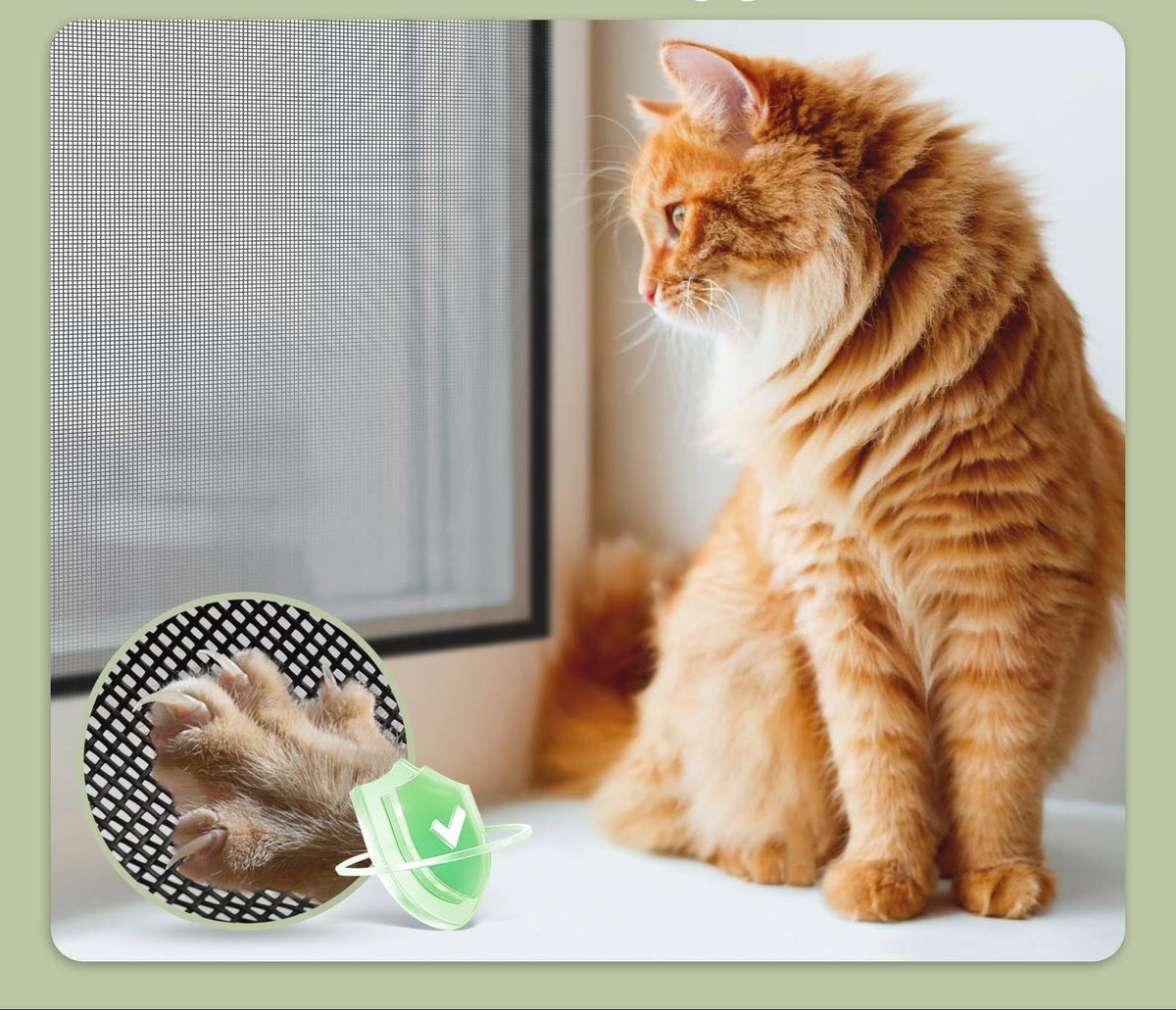 Pet Safety Screen for Doors and Windows, Tear-Resistant Mesh, view 3