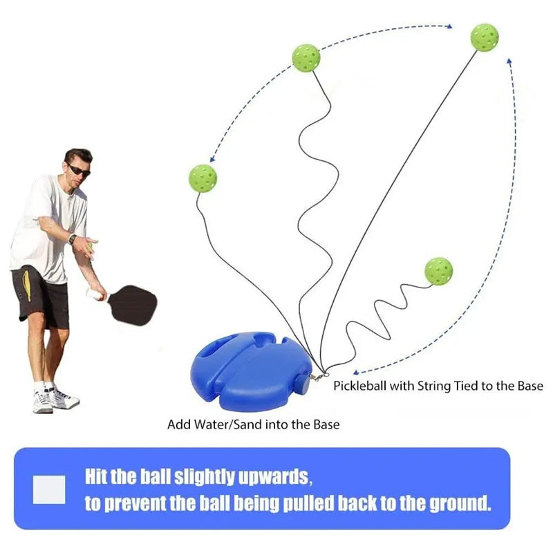 Pickleball Trainer with Luminous Balls, ABS Base and 236.22 in Elastic Rope, view 4