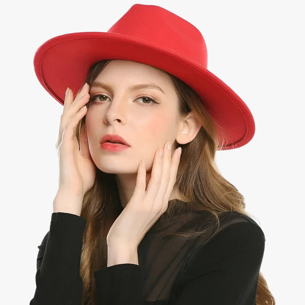 Unisex Vintage Polyester Fedora Hat, Adjustable Inner Band, 7 cm Brim