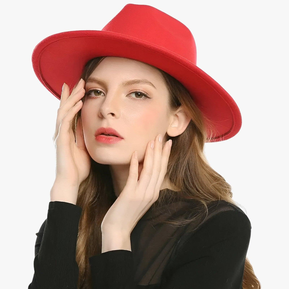Unisex Vintage Polyester Fedora Hat, Adjustable Inner Band, 7 cm Brim