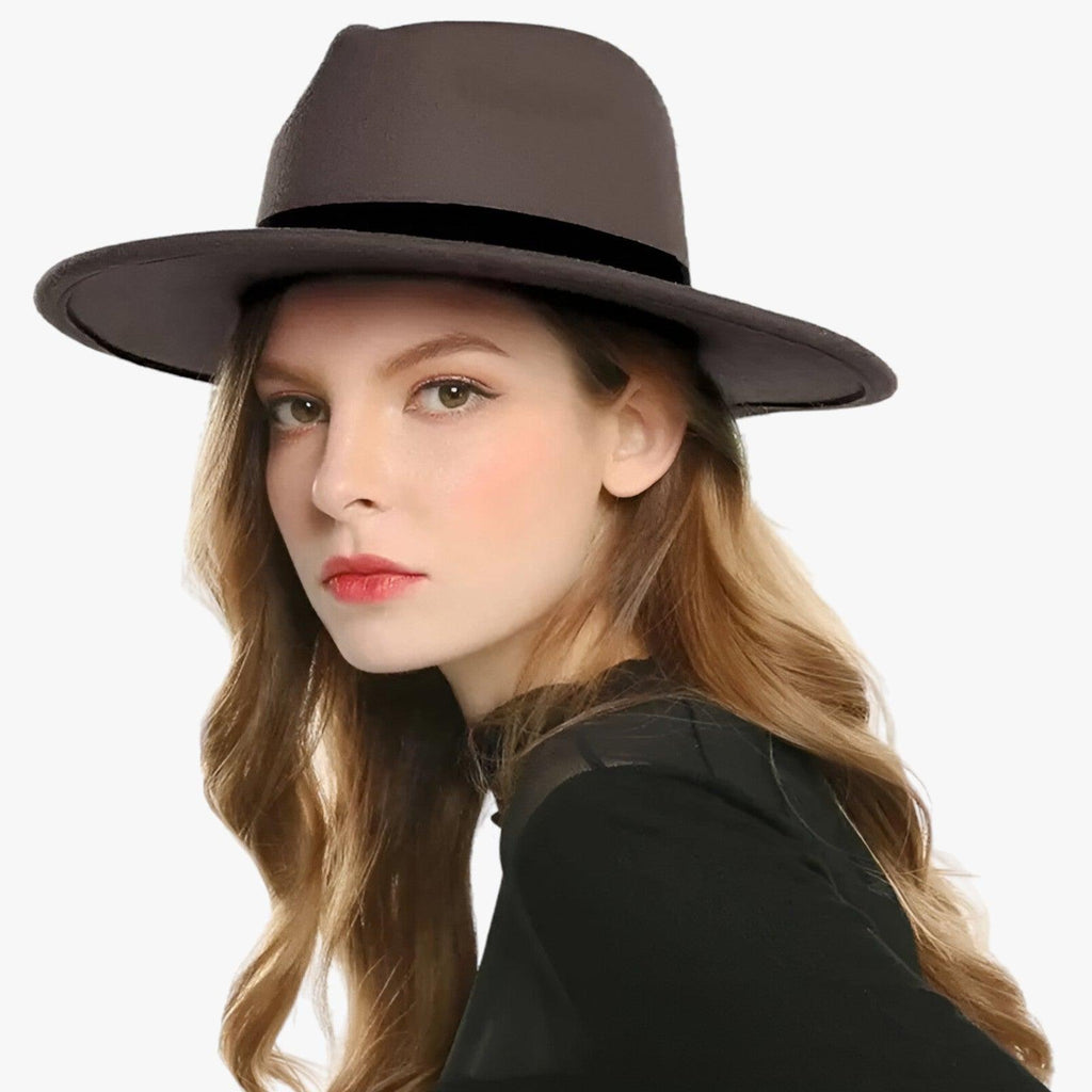 Unisex Vintage Polyester Fedora Hat, Adjustable Inner Band, 7 cm Brim