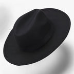 Unisex Vintage Polyester Fedora Hat, Adjustable Inner Band, 7 cm Brim