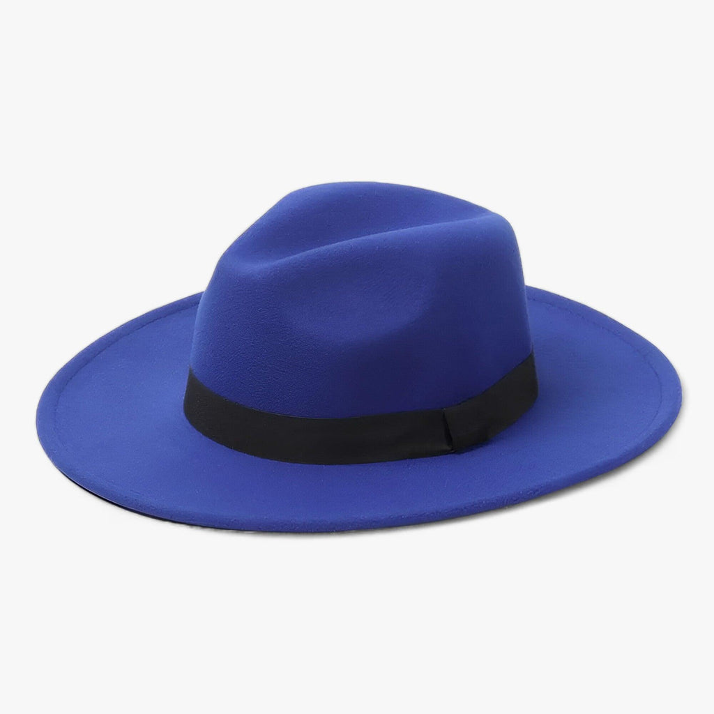 Unisex Vintage Polyester Fedora Hat, Adjustable Inner Band, 7 cm Brim