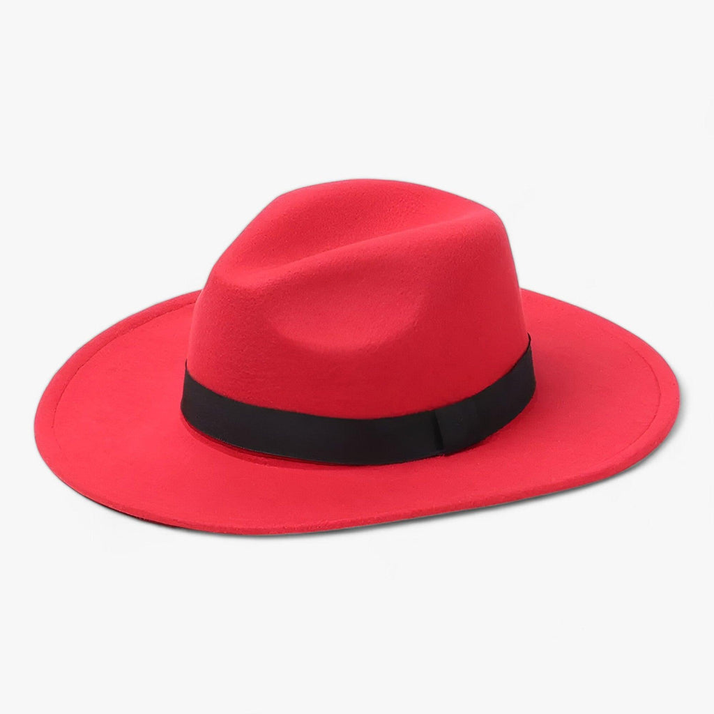 Unisex Vintage Polyester Fedora Hat, Adjustable Inner Band, 7 cm Brim