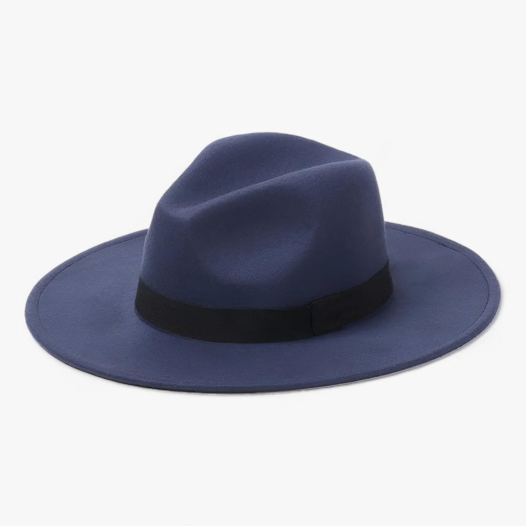 Unisex Vintage Polyester Fedora Hat, Adjustable Inner Band, 7 cm Brim