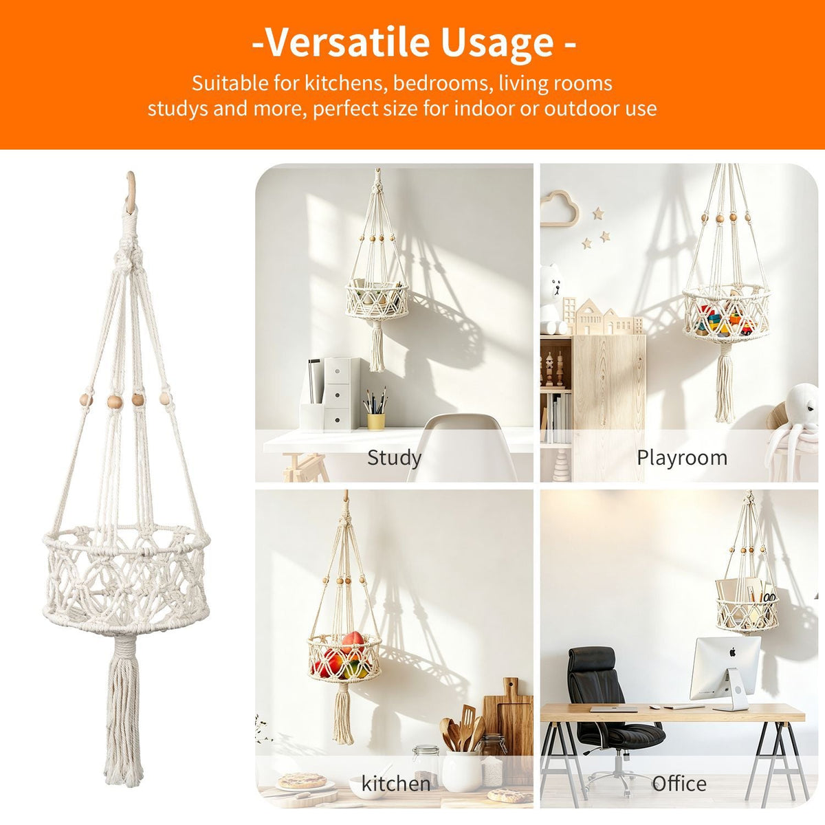 Plant-Hanging Macrame Basket | Thrascher