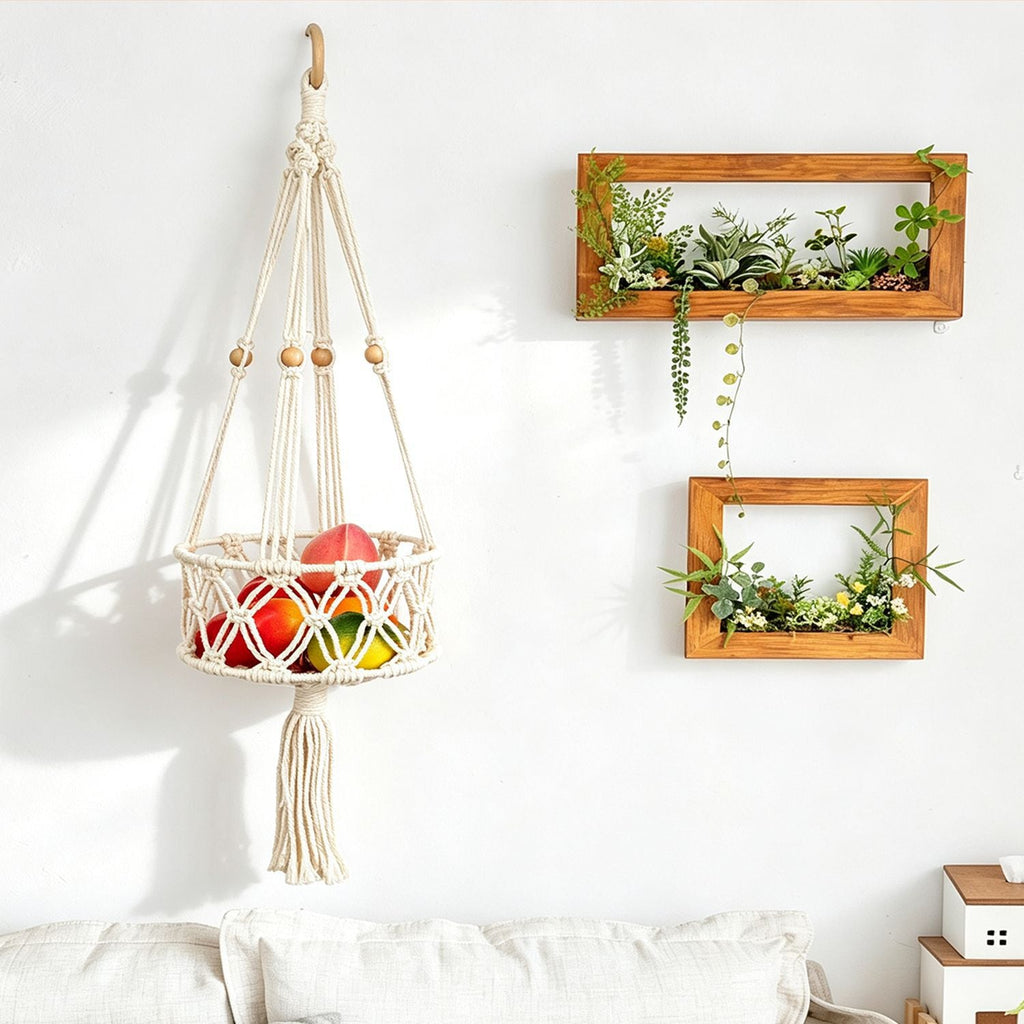 Plant-Hanging Macrame Basket | Thrascher