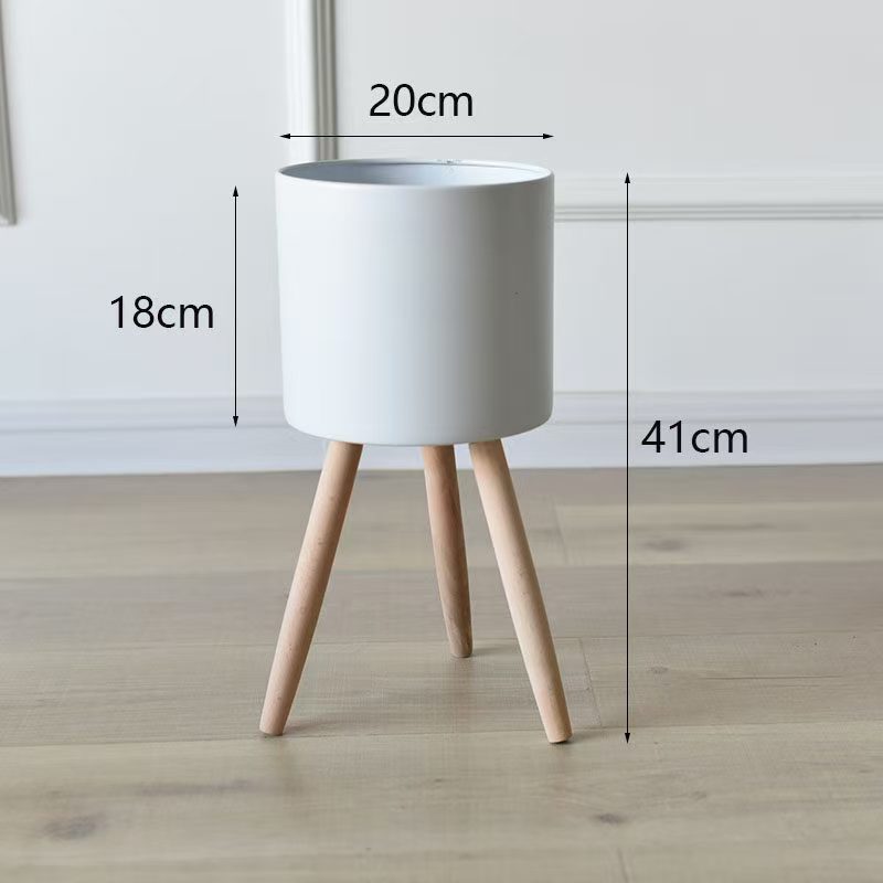 Plant Pot with Wooden Stand | Thrascher