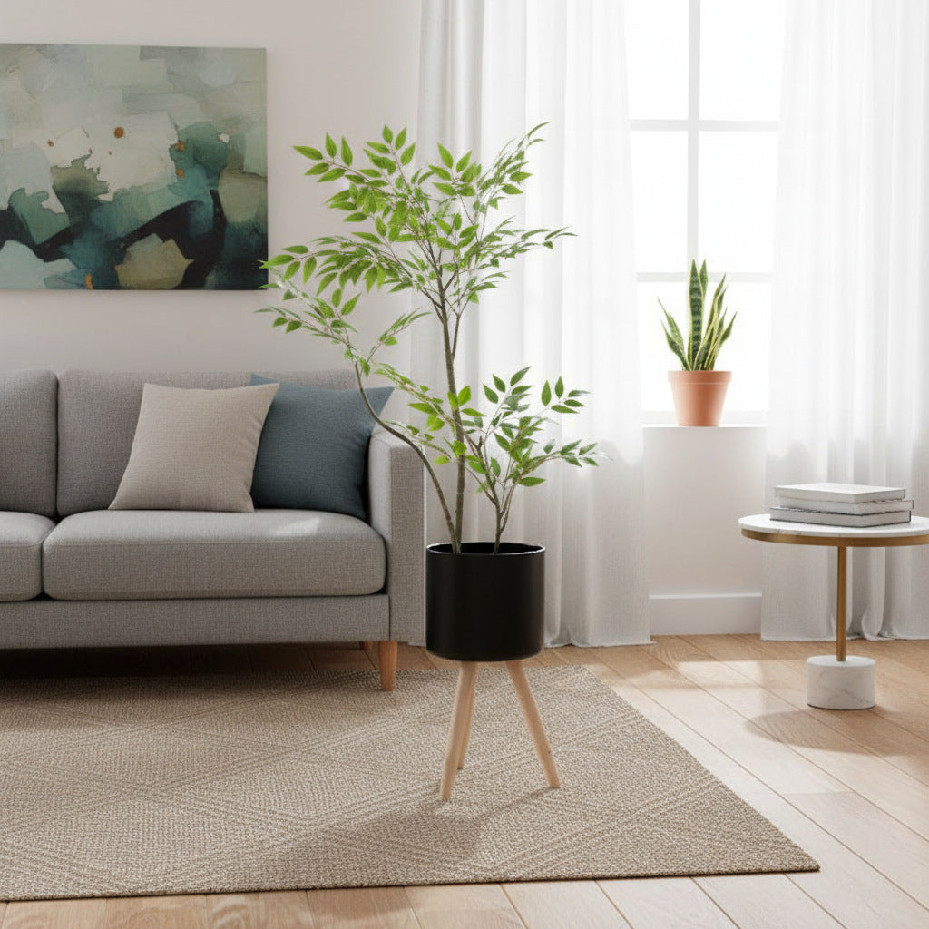 Plant Pot with Wooden Stand | Thrascher
