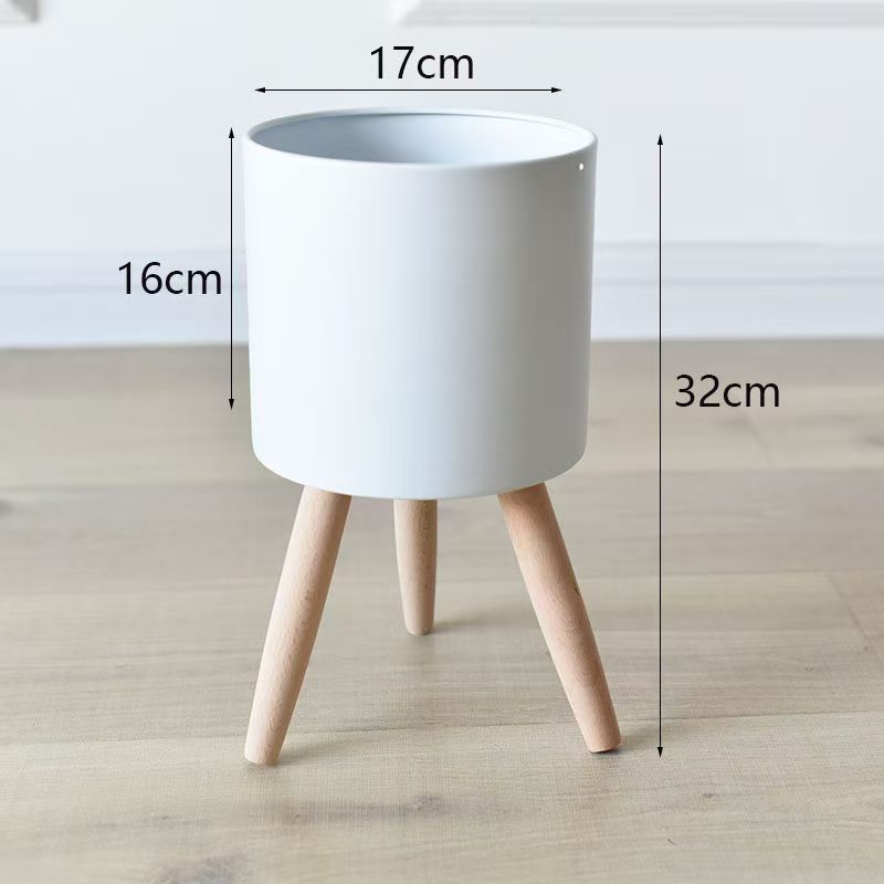 Plant Pot with Wooden Stand | Thrascher