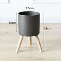 Plant Pot with Wooden Stand | Thrascher