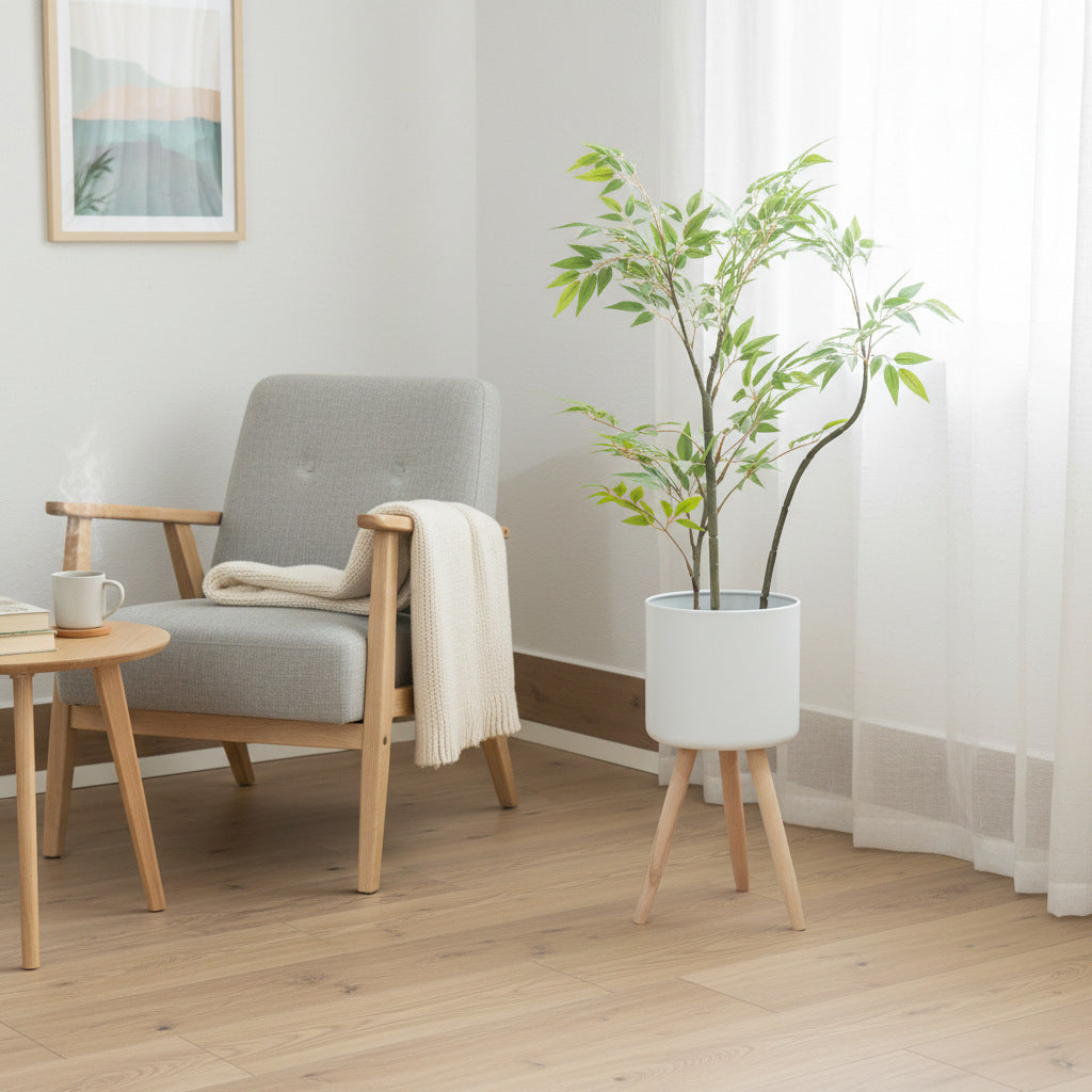 Plant Pot with Wooden Stand | Thrascher