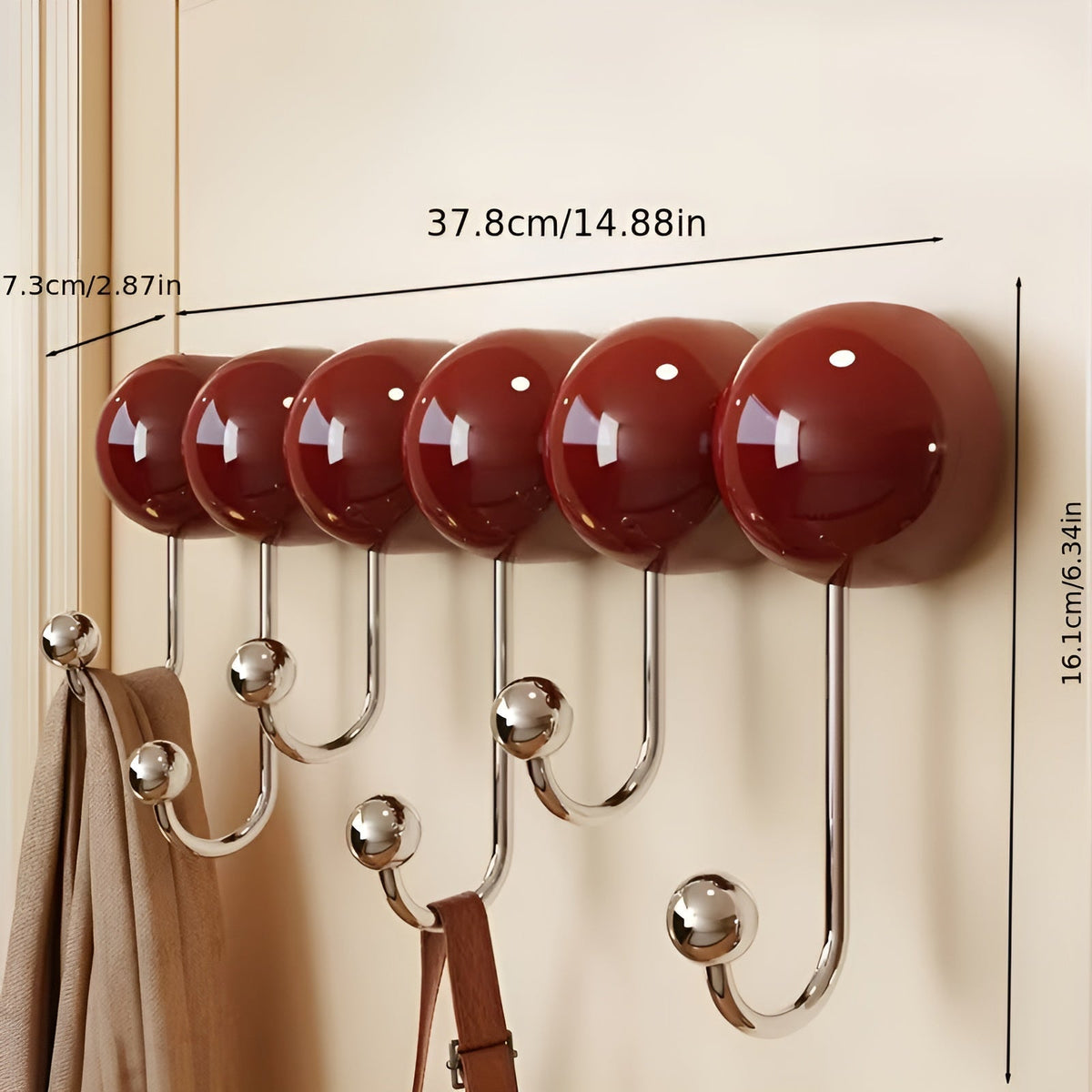 Plastic Suction Cup Shower Hook, 5 kg Capacity, Red/Green, Wall Mount, view 7