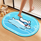 Playful Cartoon Dog Bath Mat | Thrascher