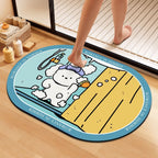 Playful Cartoon Dog Bath Mat | Thrascher