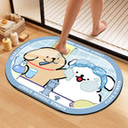 Playful Cartoon Dog Bath Mat | Thrascher