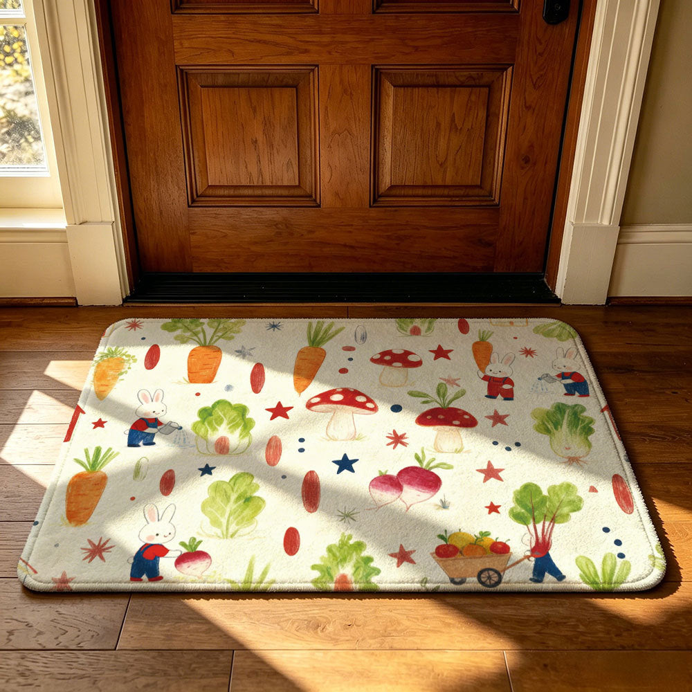 Playful Garden-Themed Area Mat | Thrascher