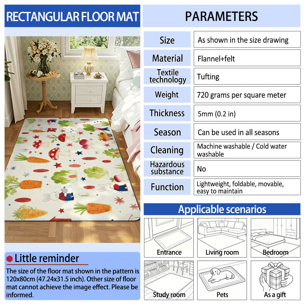 Playful Garden-Themed Area Mat | Thrascher