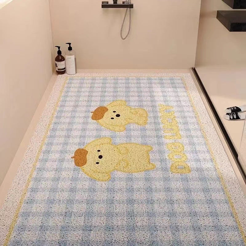 Playful Puppy-Themed Non-Slip Bathroom Mat | Thrascher