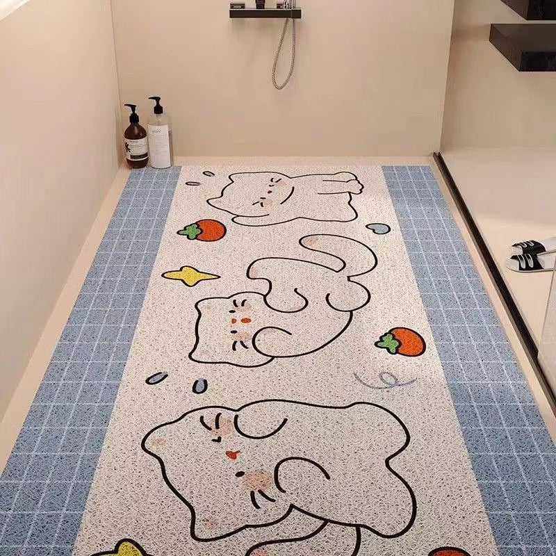 Playful Puppy-Themed Non-Slip Bathroom Mat | Thrascher